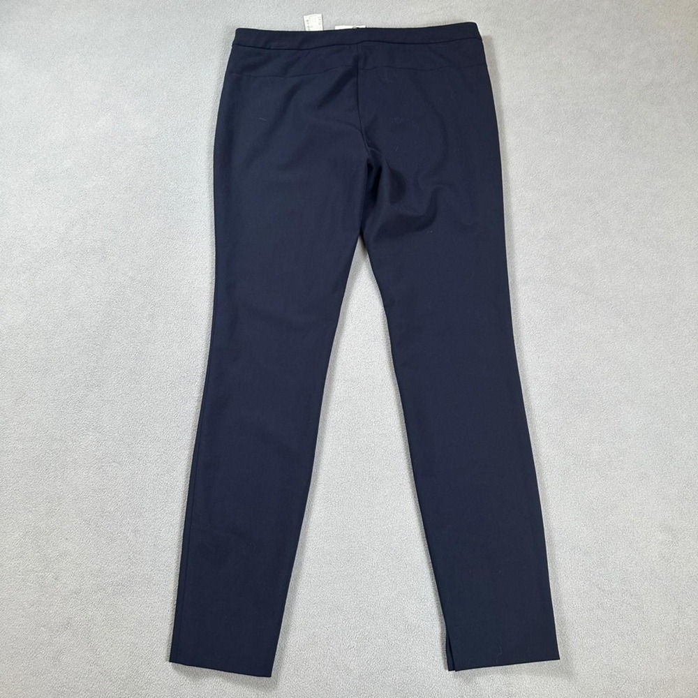Zara Woman Navy Blue Slim Leg Dress Pants 8 Made in Spain Stretch Slacks NWT